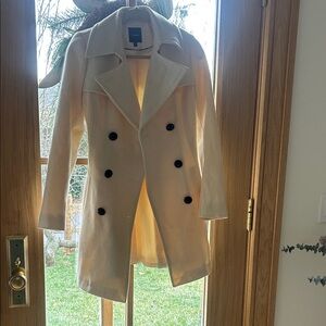 Express Cream Double-Breasted Trench Coat